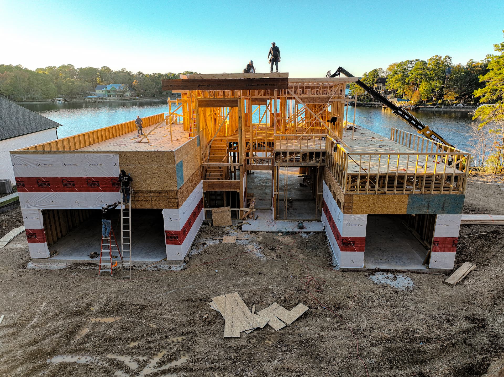 Construction aerial view