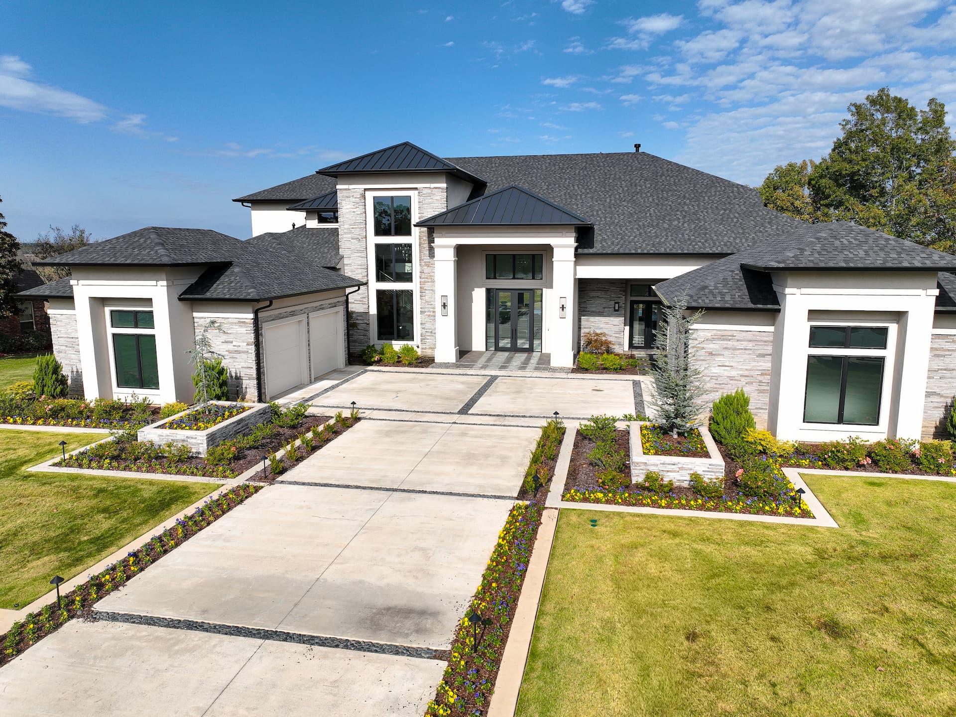 Modern white house exterior